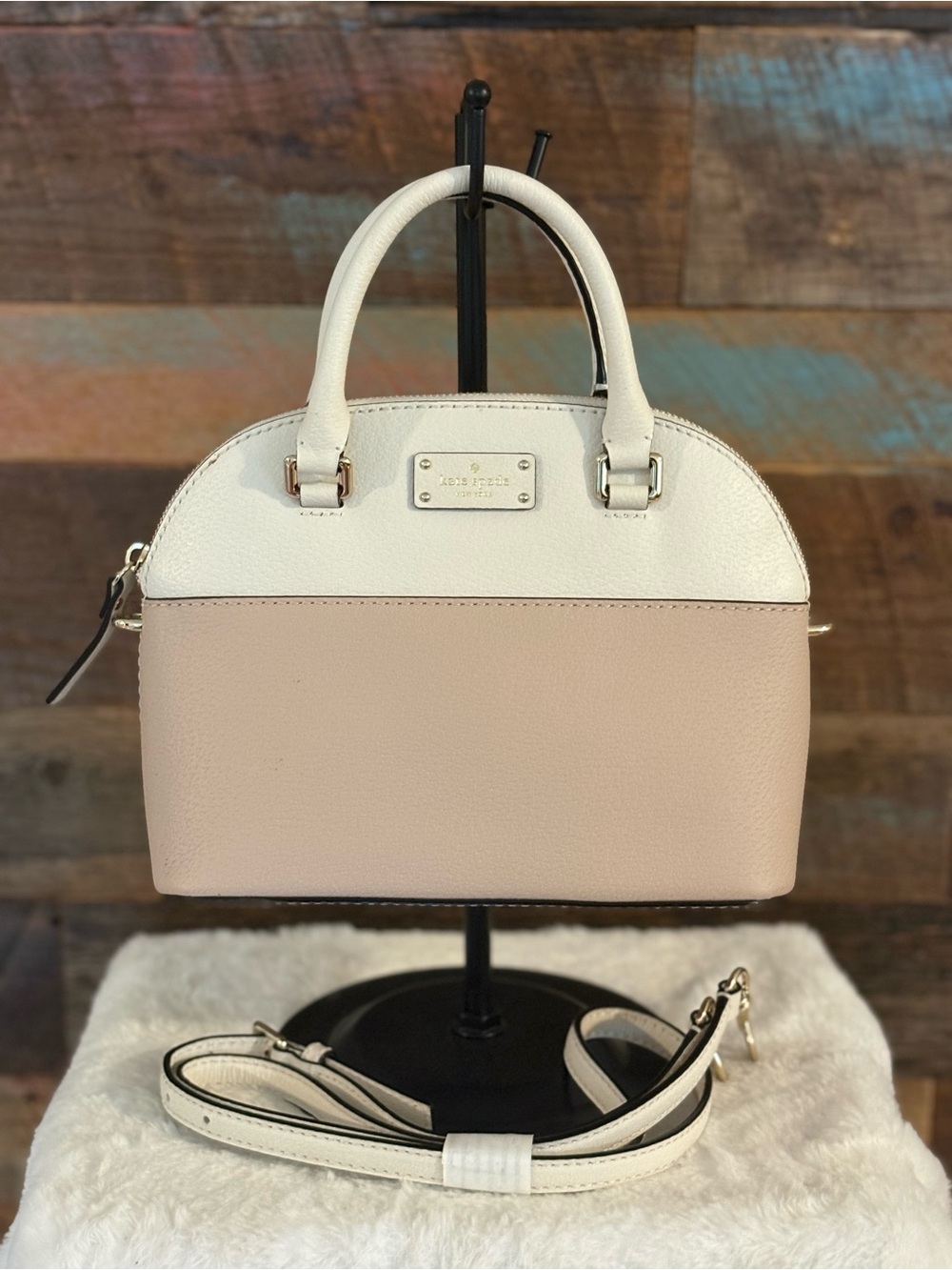 kate spade Two-Tone Dome Satchel - Cream & Light Pink